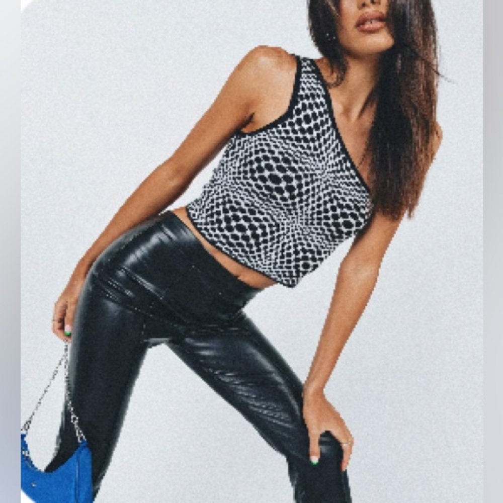 MOTEL ROCKS- Pipon One-Shoulder Optic Top from Princess Polly